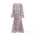 Long Dress For Women Flower Printing Loose Dress